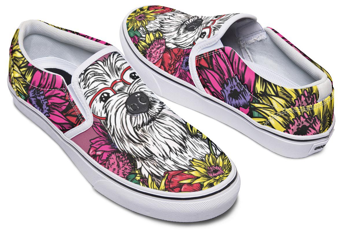 Illustrated Westie Slip-On Shoes
