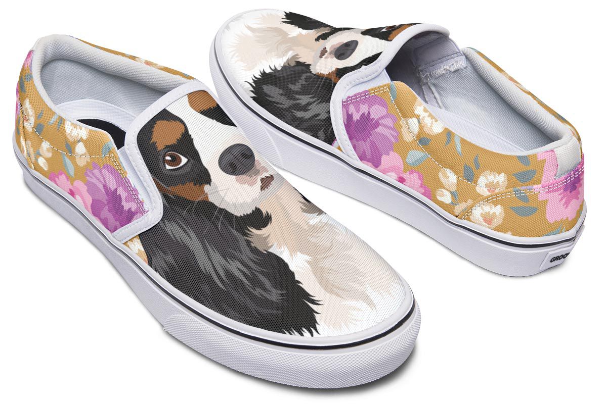 King Charles Spaniel Dog Portrait Slip-On Shoes