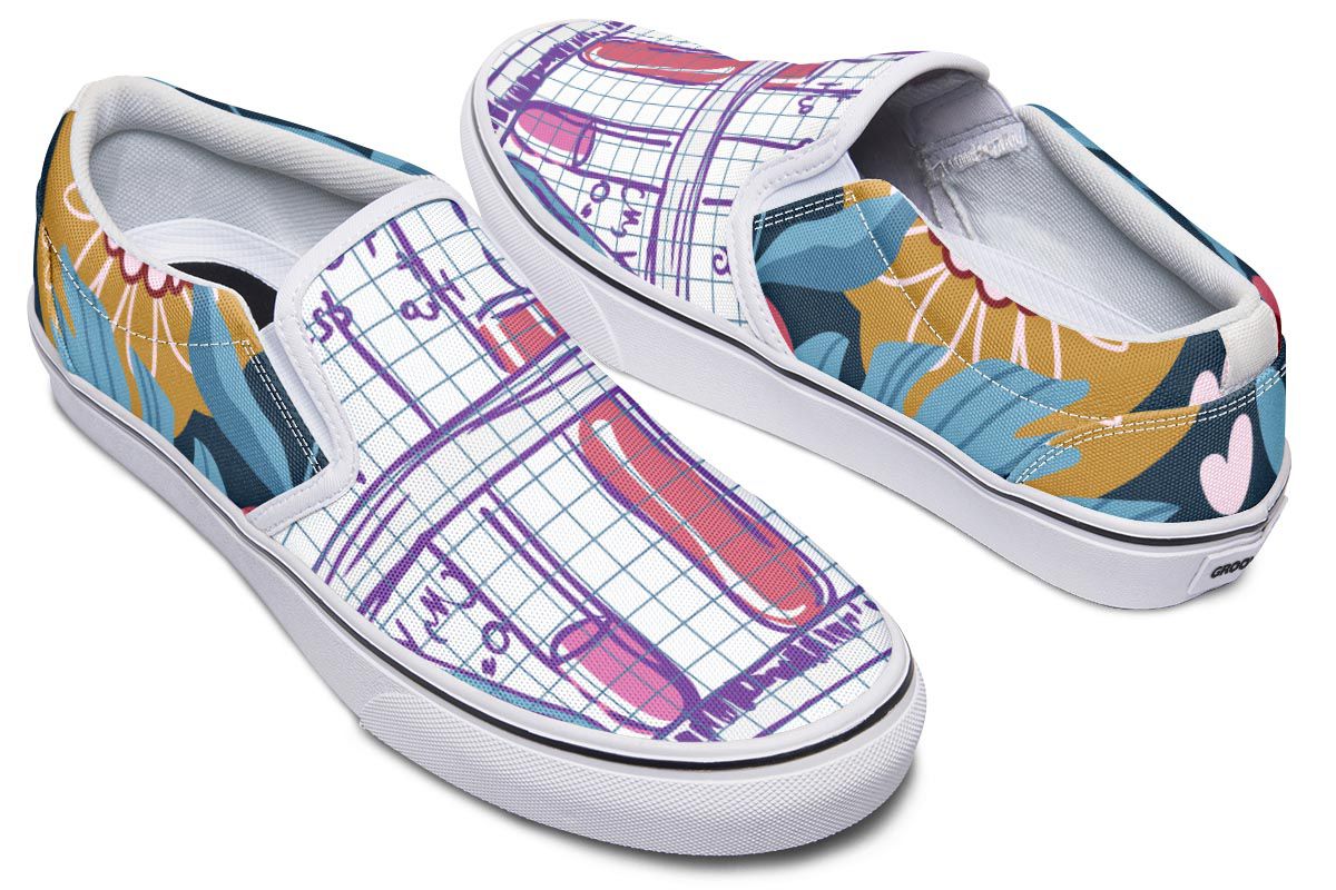 Lab Graph Paper Slip-On Shoes