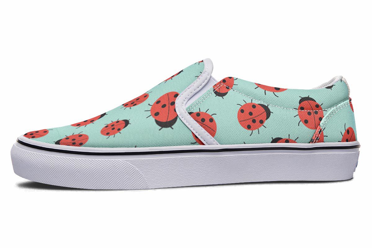 Ladybug Pattern Slip-On Shoes