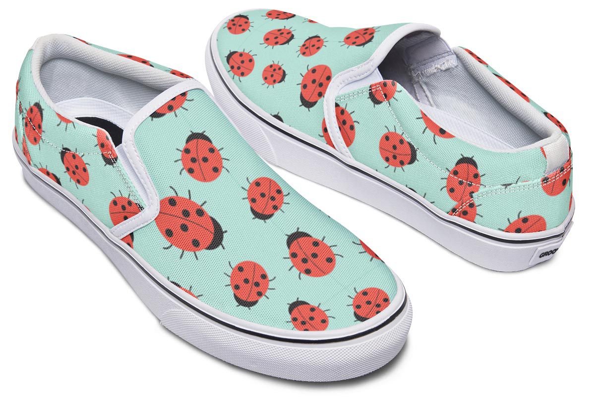 Ladybug Pattern Slip-On Shoes