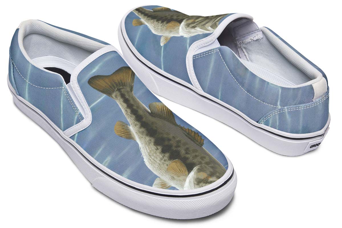 Large Mouth Bass Fishing Slip-On Shoes