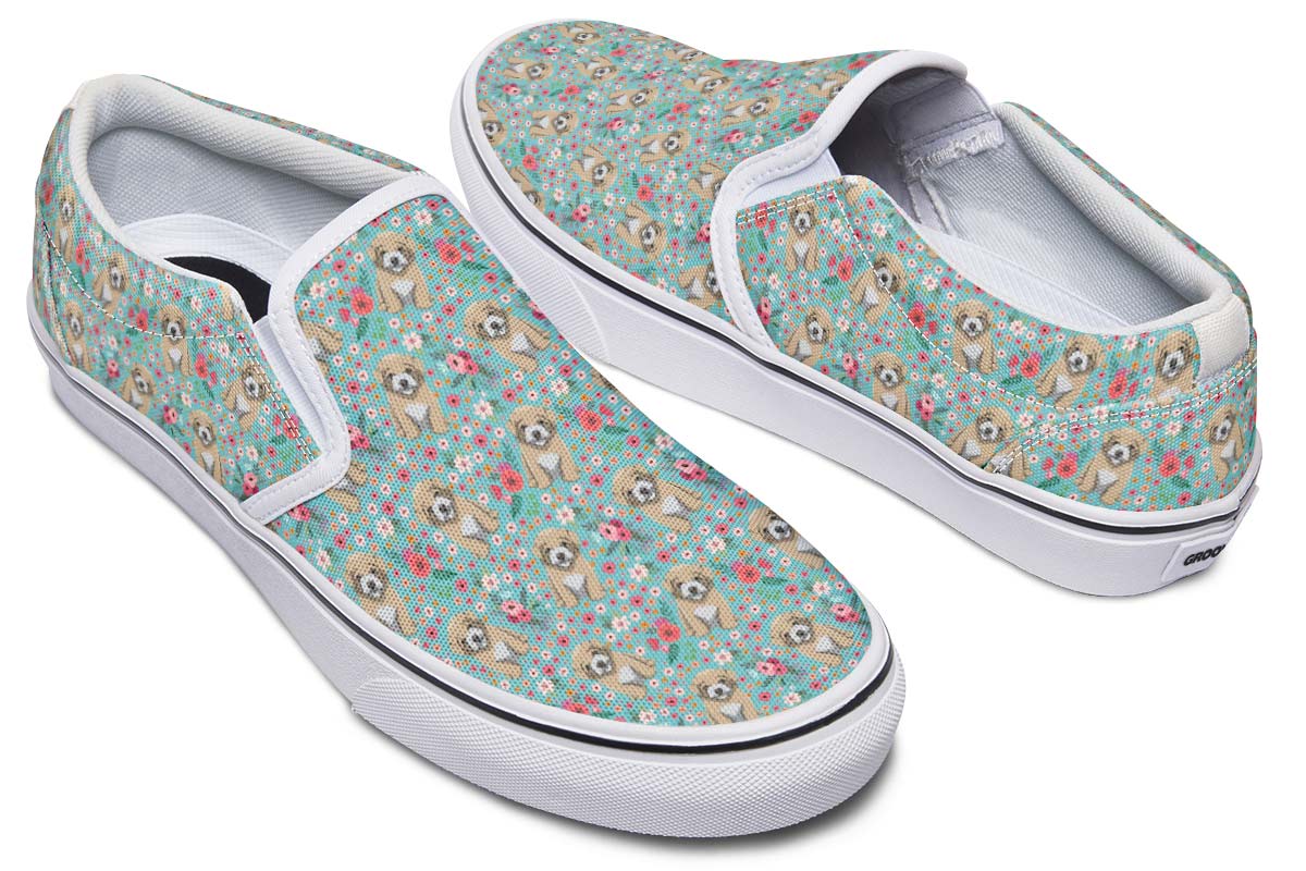 Maltipoo Flower Slip-On Shoes