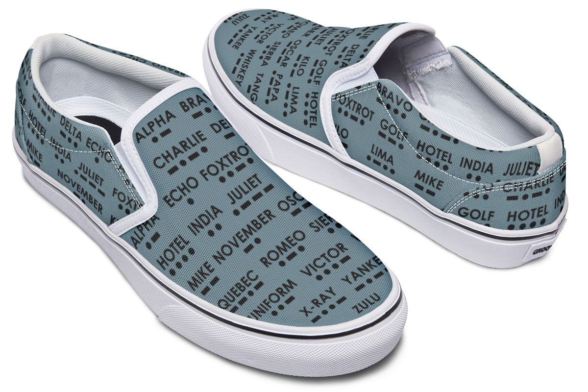 NATO Morse Code Alphabet Slip-On Shoes
