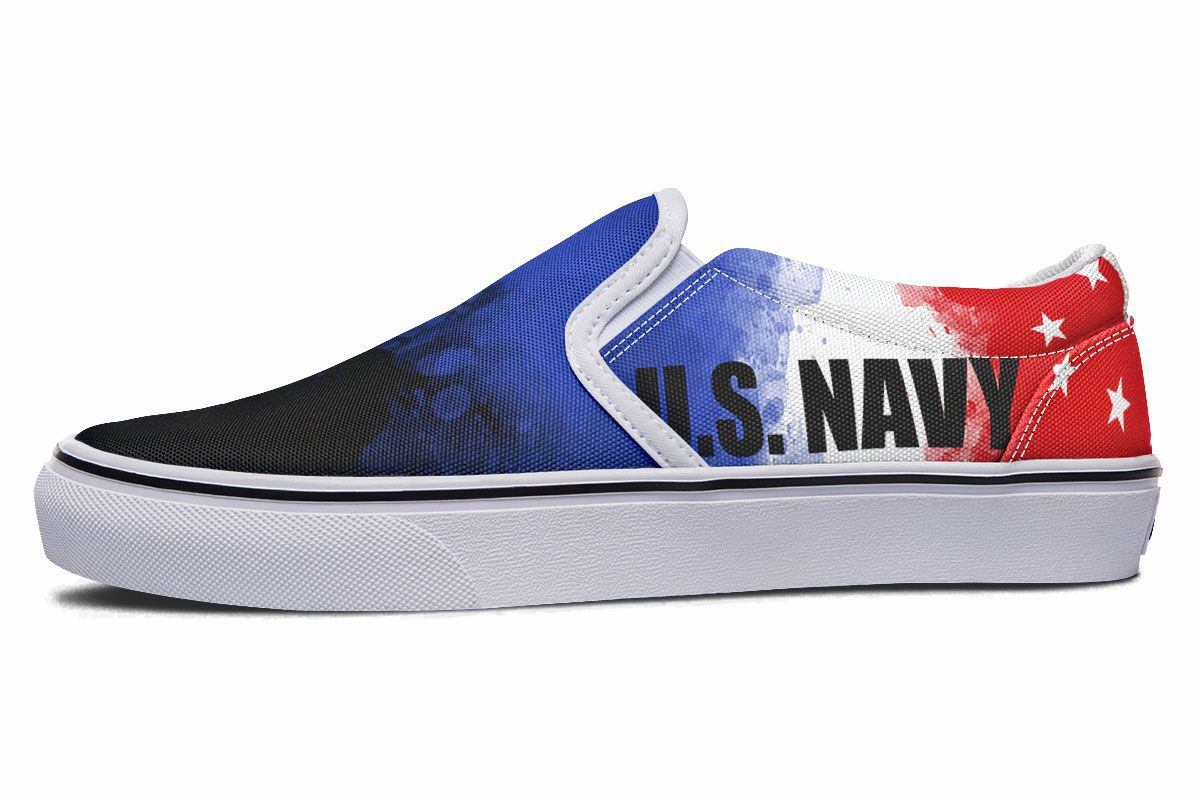 Navy Flag Slip-On Shoes