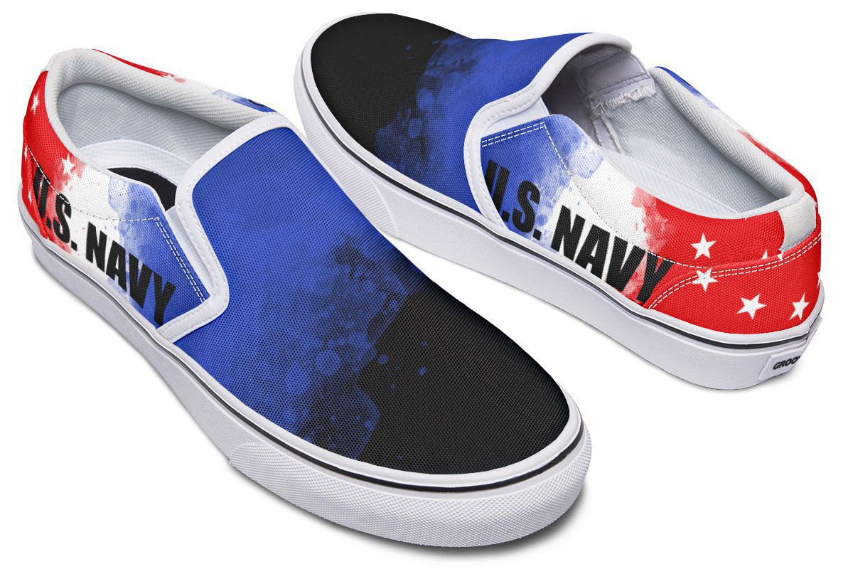 Navy Flag Slip-On Shoes