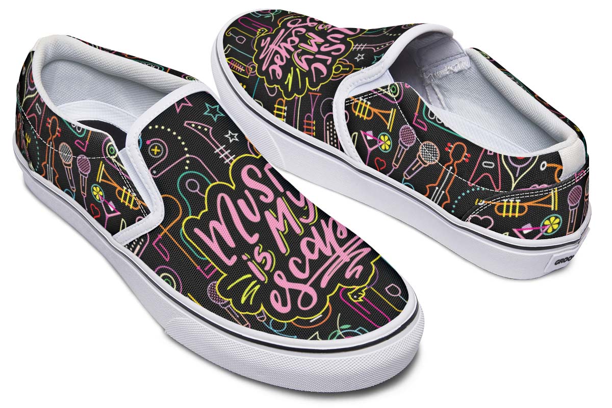 Neon Music Slip-On Shoes