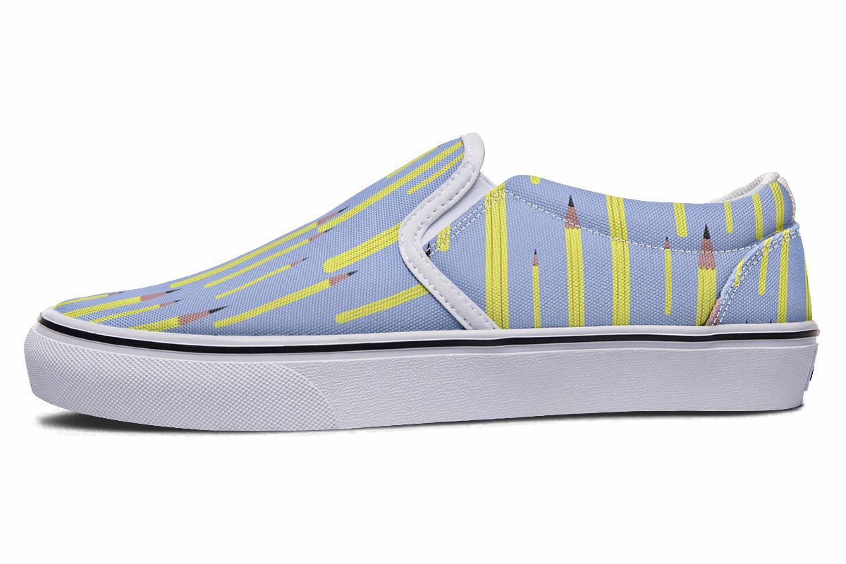 Pencil Pattern Slip-On Shoes