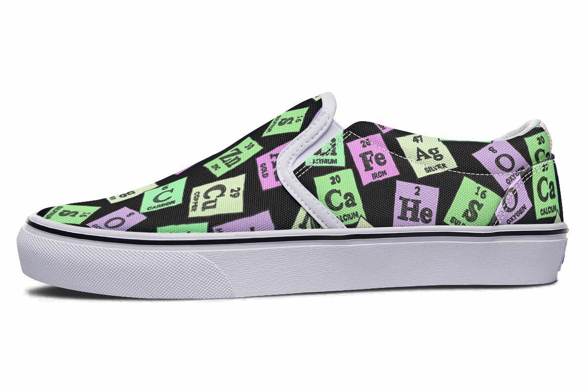 Periodic Table Pattern Slip-On Shoes