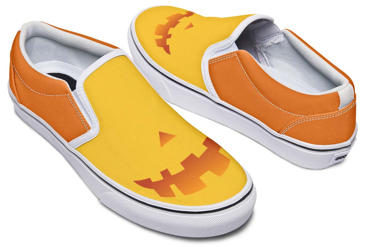 Pumpkin Face Slip-On Shoes