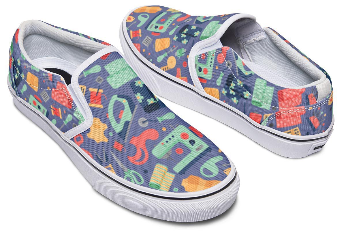 Quilting Pattern Slip-On Shoes