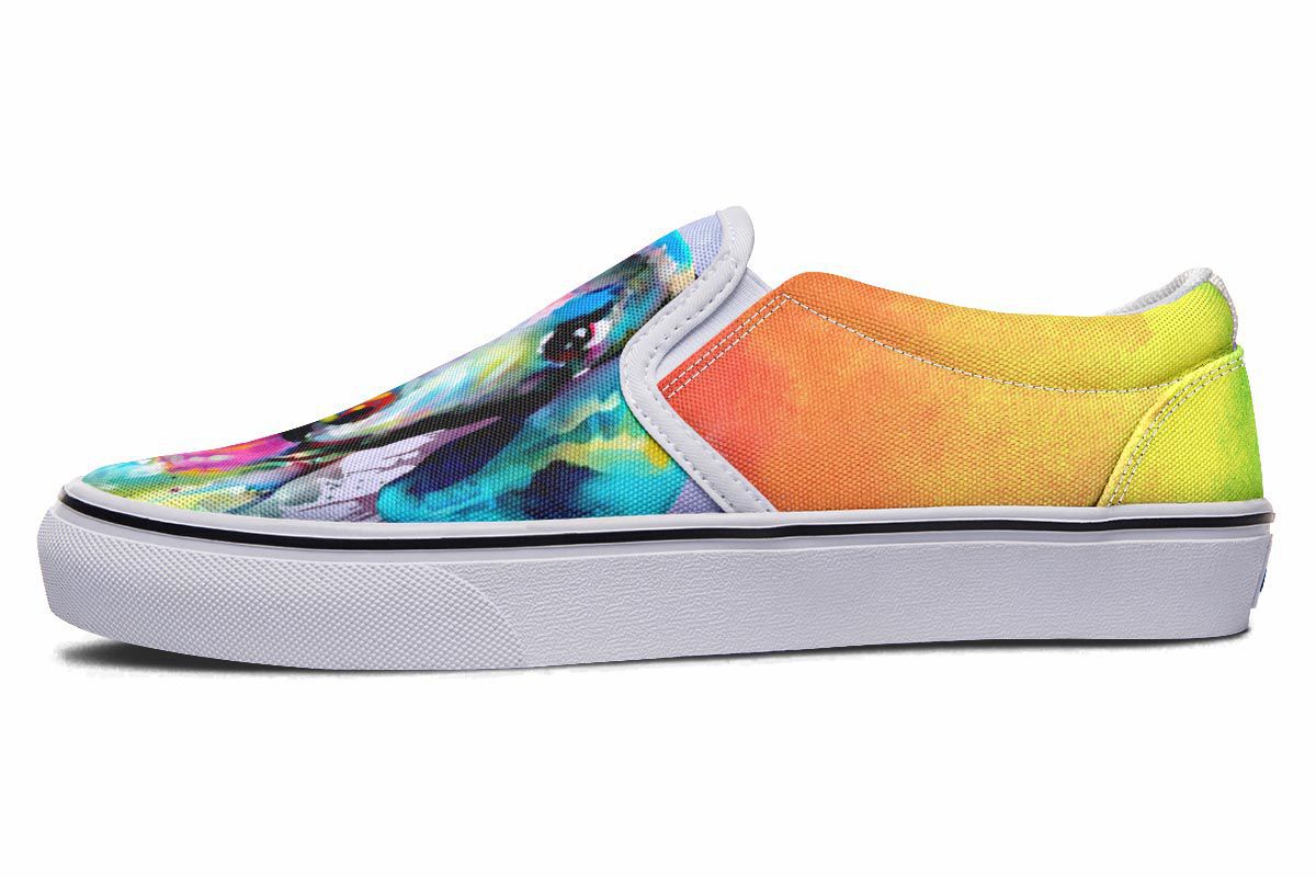 Rainbow Dachshund Slip-On Shoes
