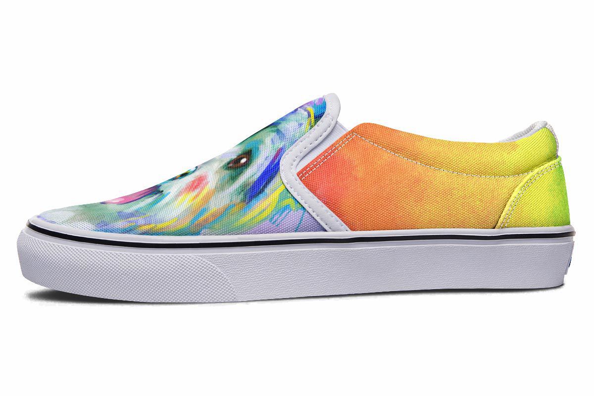 Rainbow Yorkie Slip-On Shoes