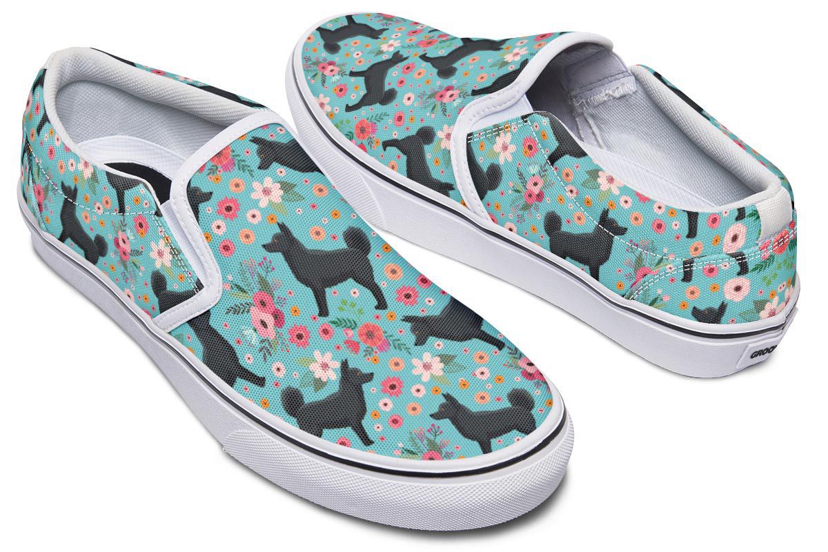 Schipperke Flower Slip-On Shoes