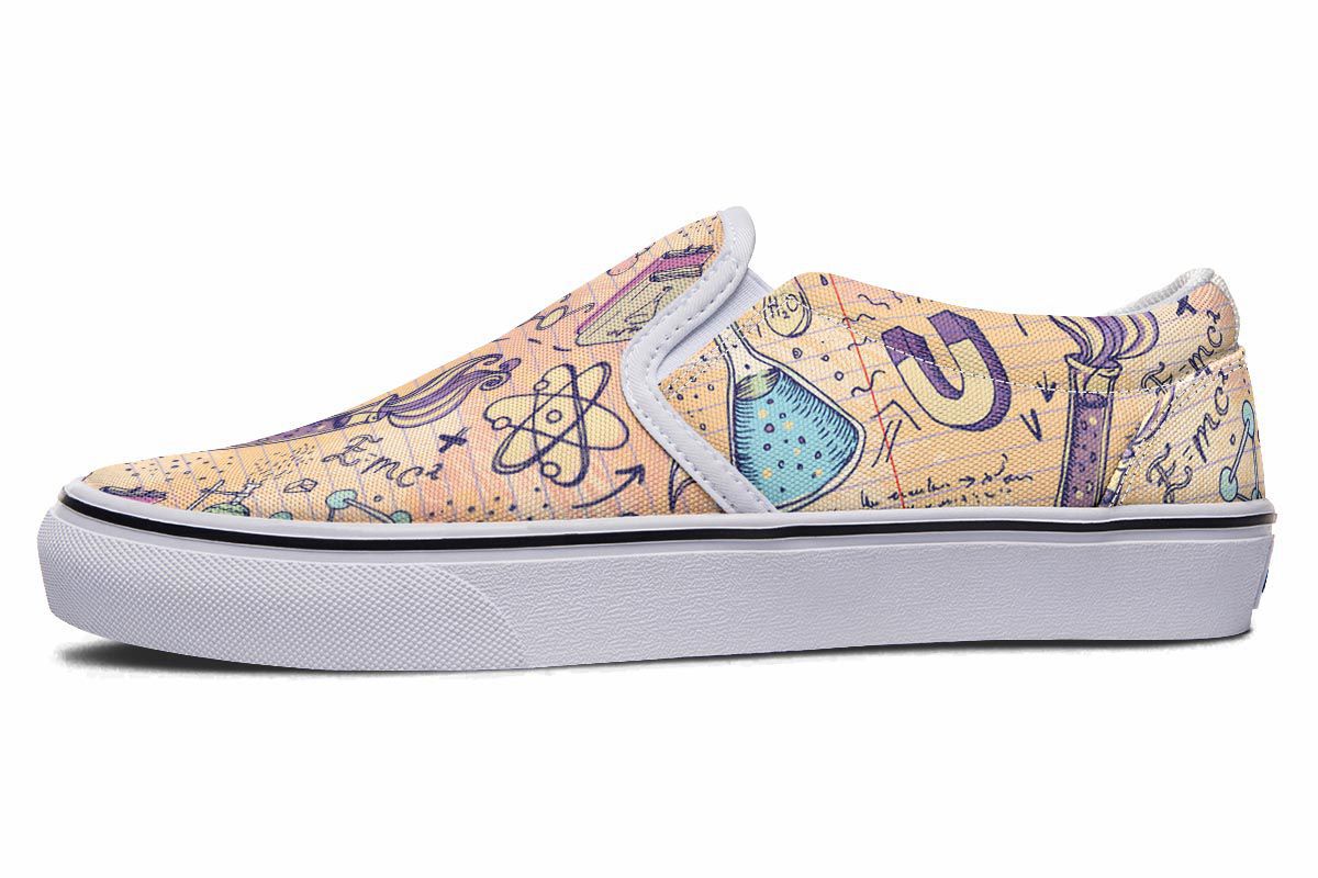 Science Lover Pattern Slip-On Shoes