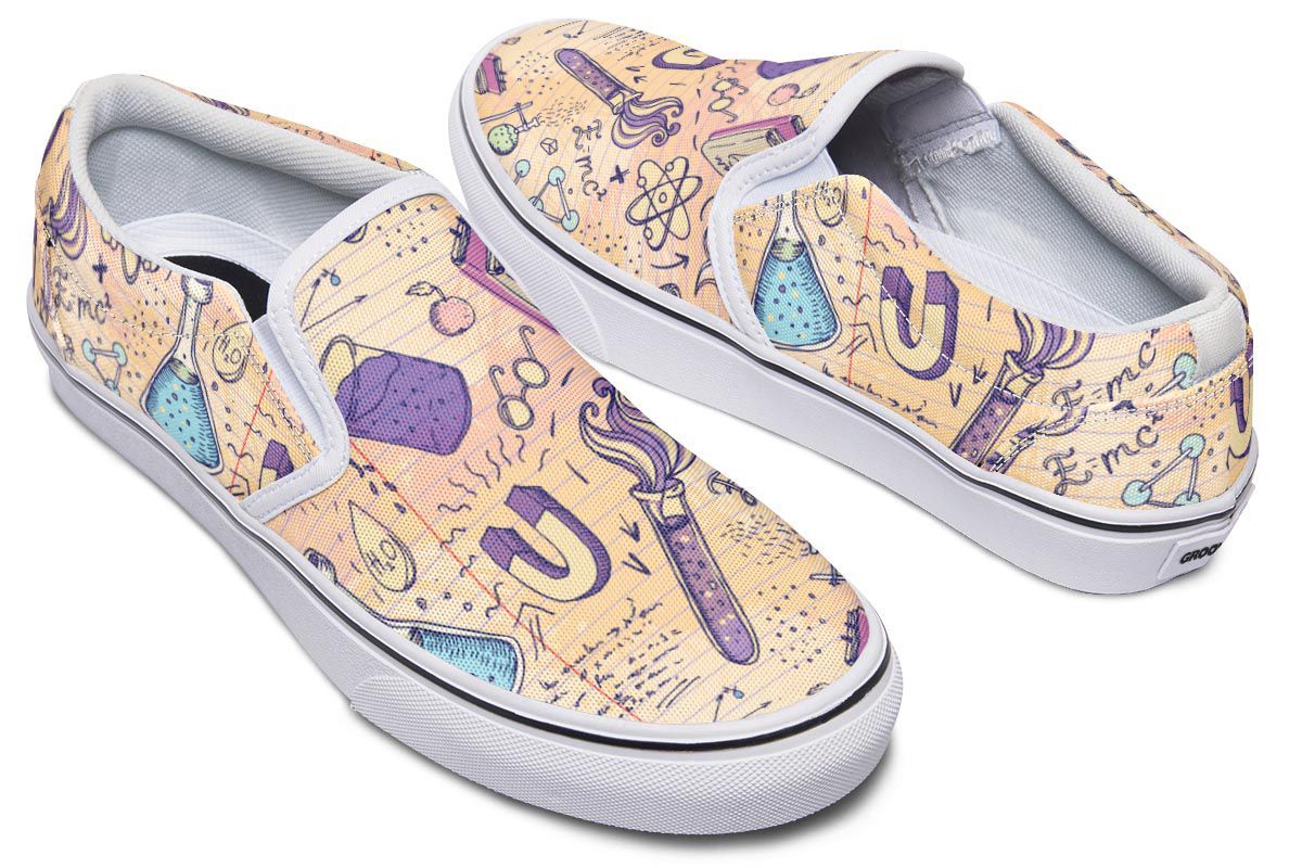 Science Lover Pattern Slip-On Shoes