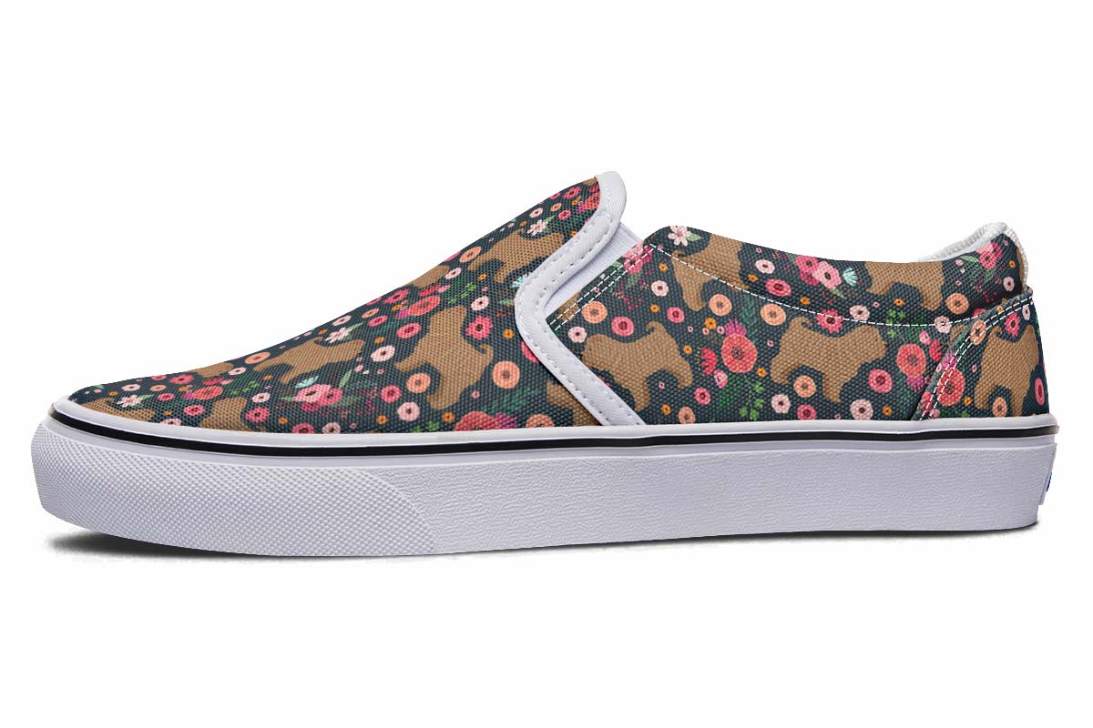 Shar Pei Flower Slip-On Shoes