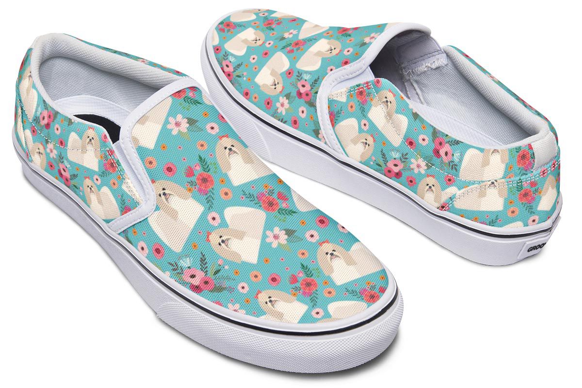 Shih Tzu Flower Slip-On Shoes