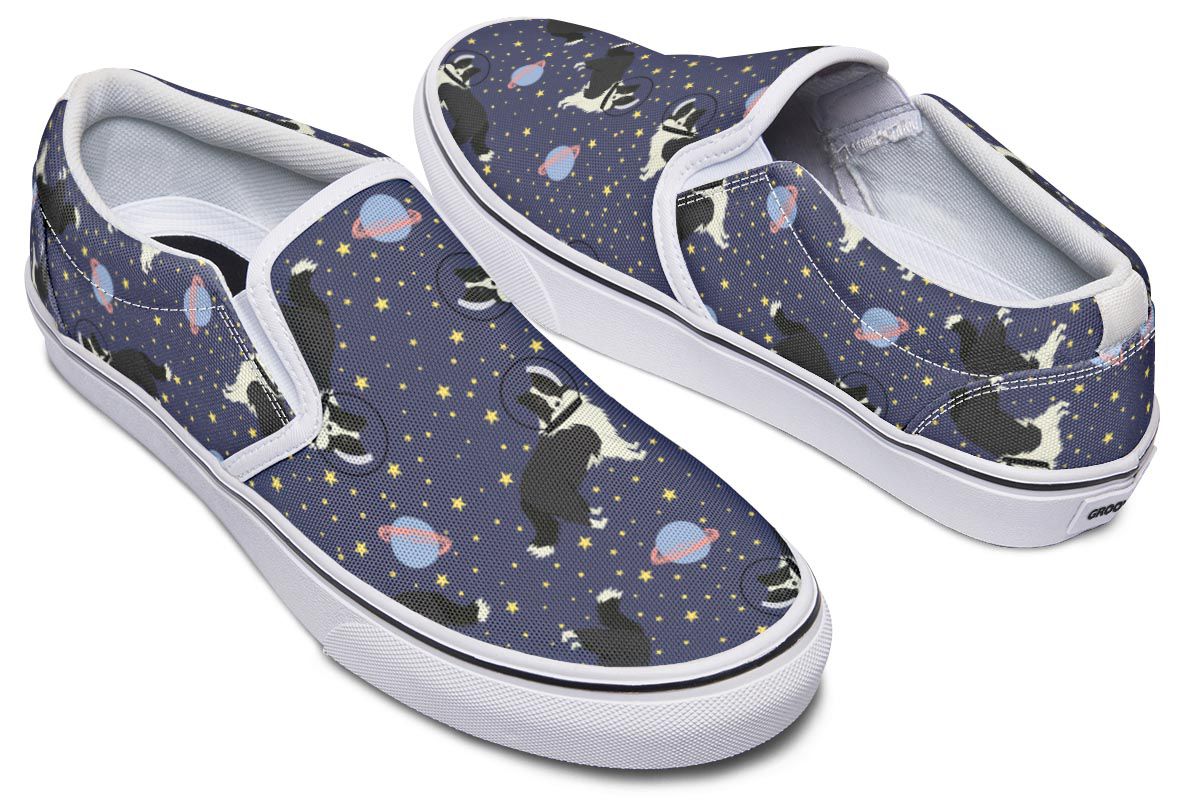 Space Border Collie Slip-On Shoes