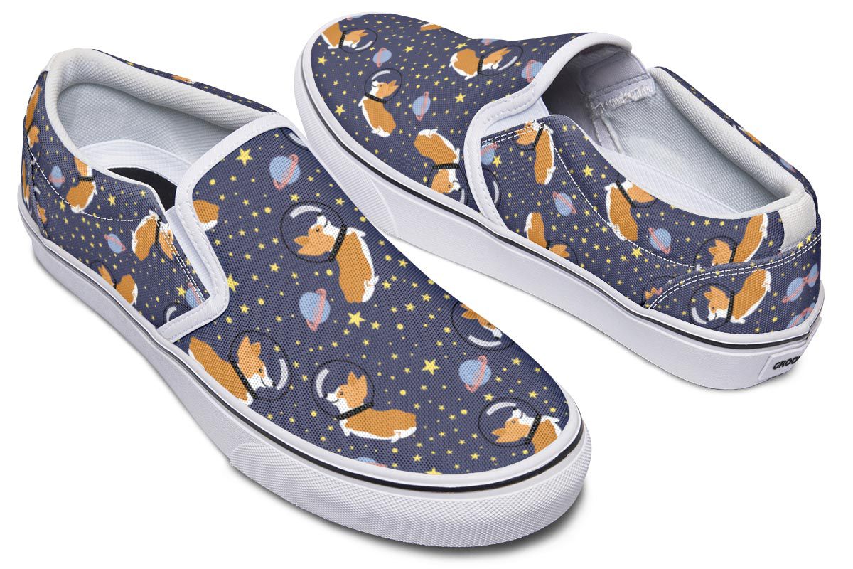 Space Corgi Slip-On Shoes