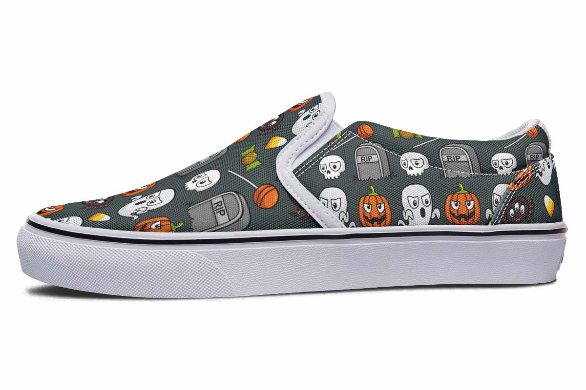Spooky Halloween Slip-On Shoes
