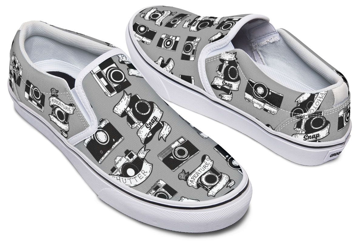 Tattoo Camera Photography Slip-On Shoes