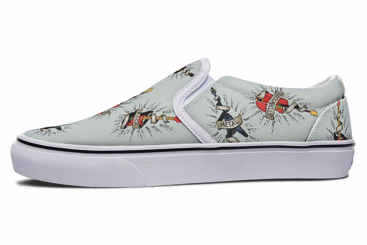 Tattoo Guitar Slip-On Shoes