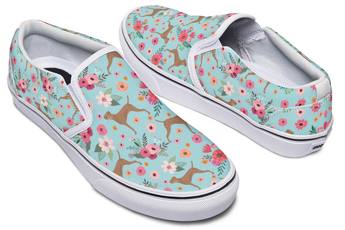 Vizsla Flower Slip-On Shoes