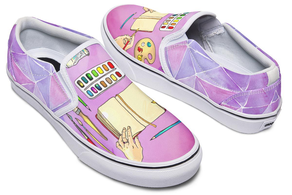 Watercolor Slip-On Shoes