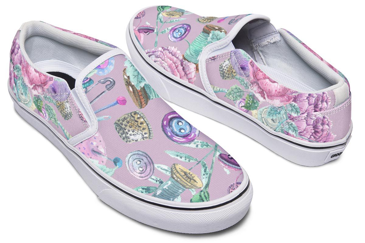 Watercolor Sewing Slip-On Shoes