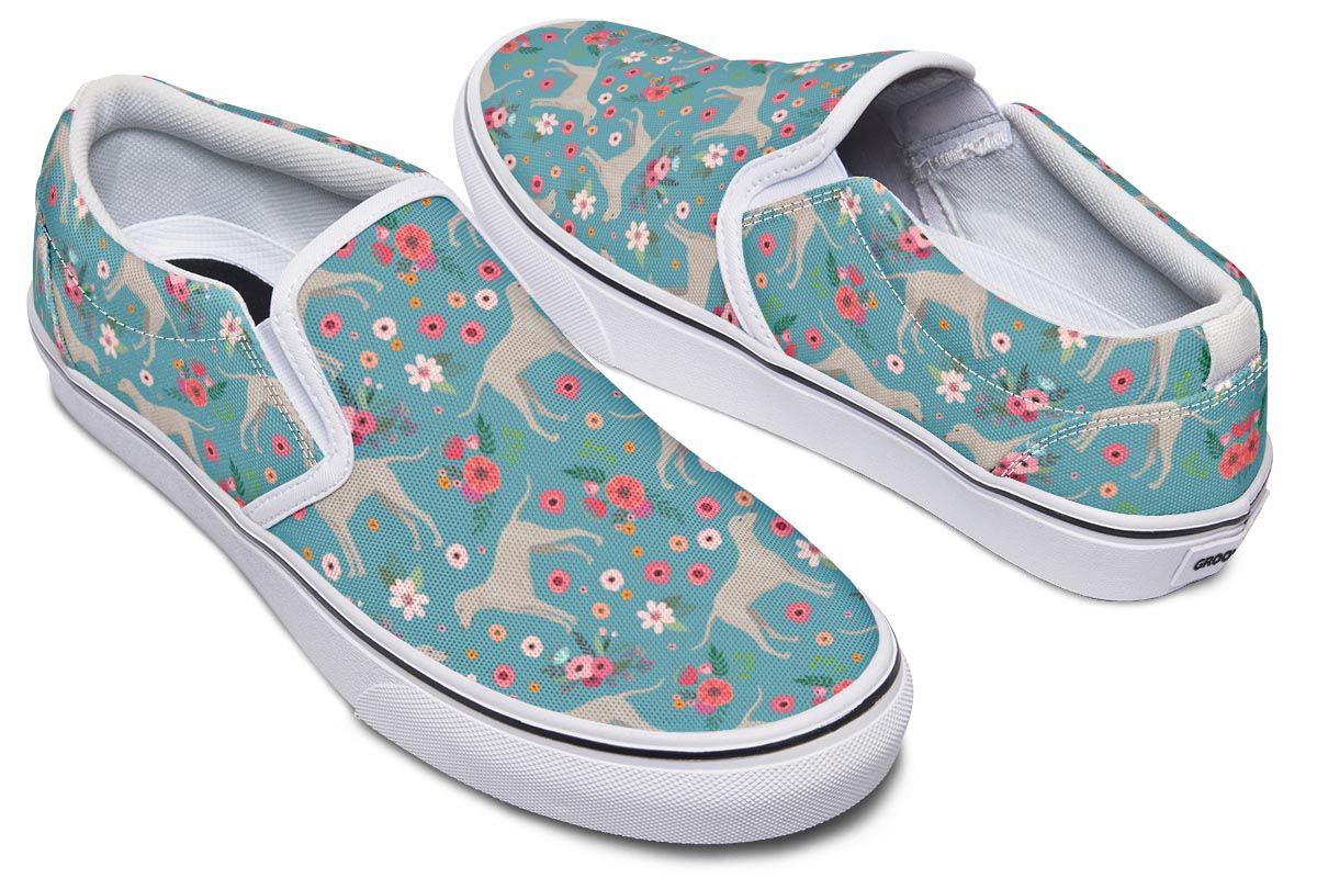 Weimaraner Flower Slip-On Shoes