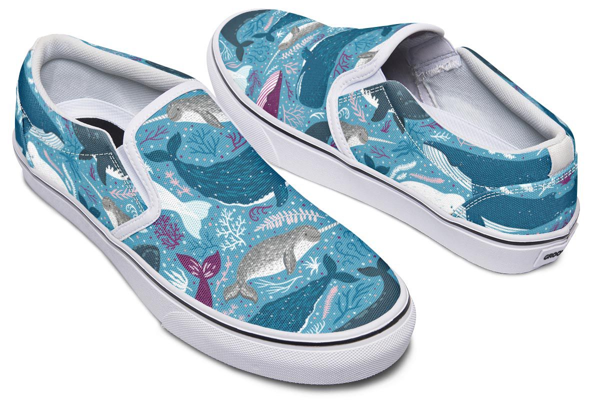 Whale Party Slip-On Shoes