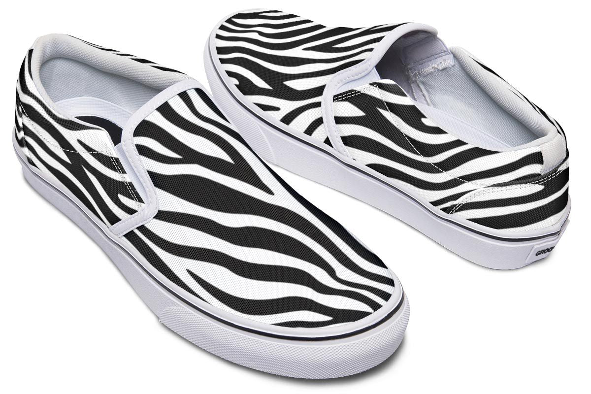 Zebra Print Slip-On Shoes