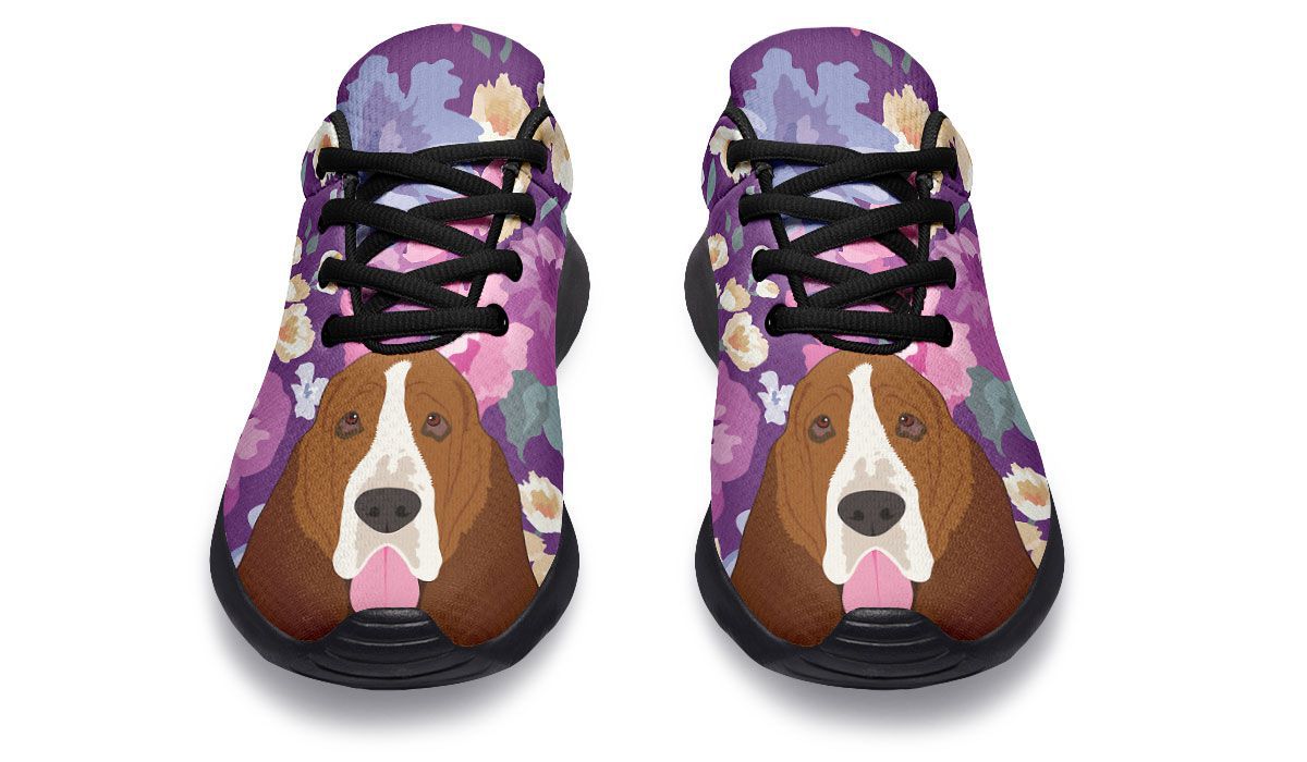 Basset Hound Dog Portrait Athletic Sneakers