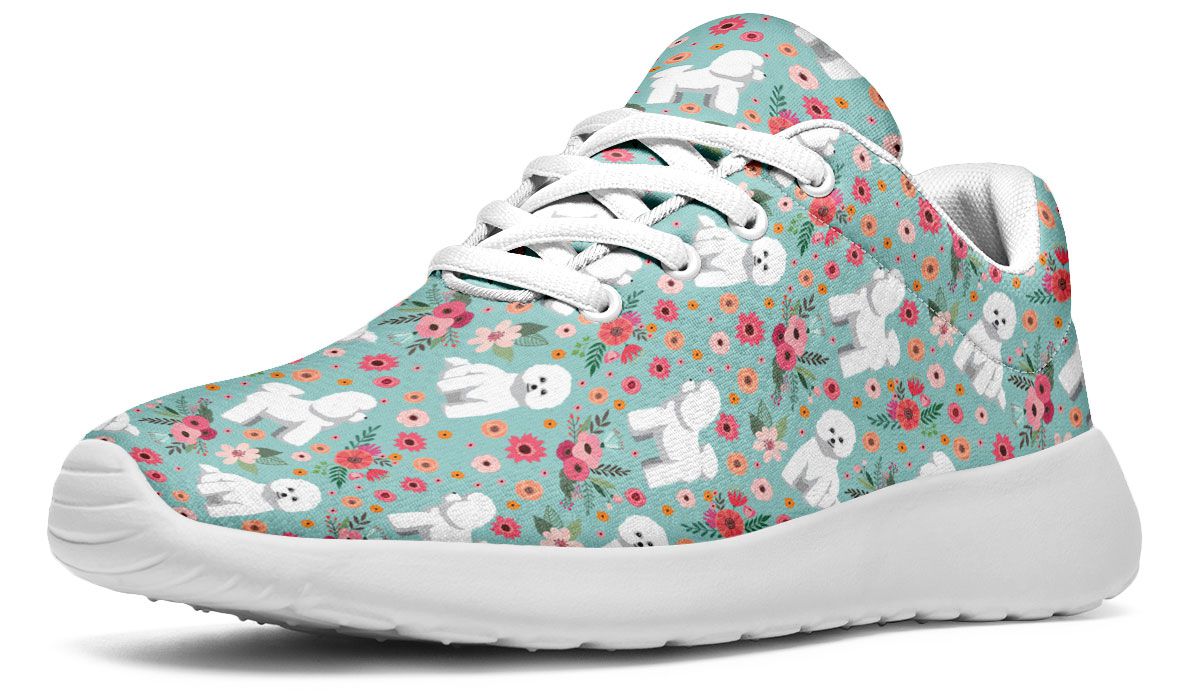 Bichon Frise Flower Athletic Sneakers