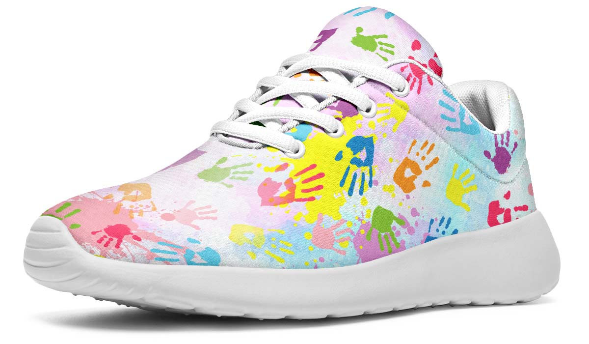 Colorful Handprint Sneakers