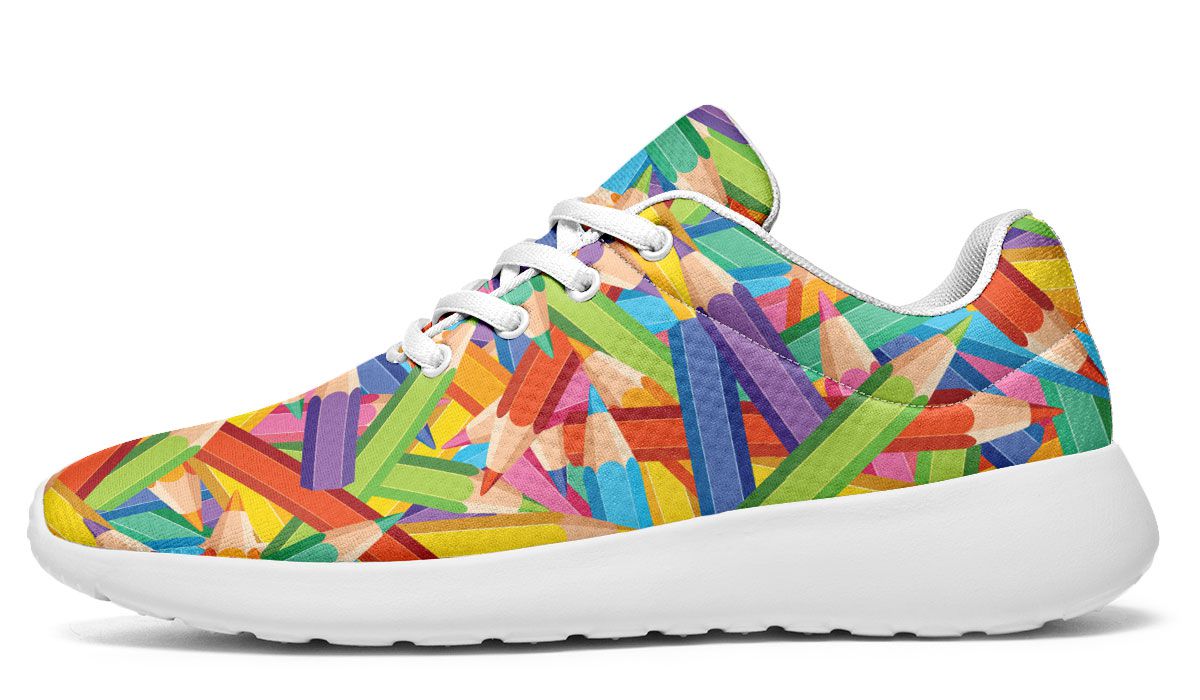 Colorful Pencils Athletic Sneakers