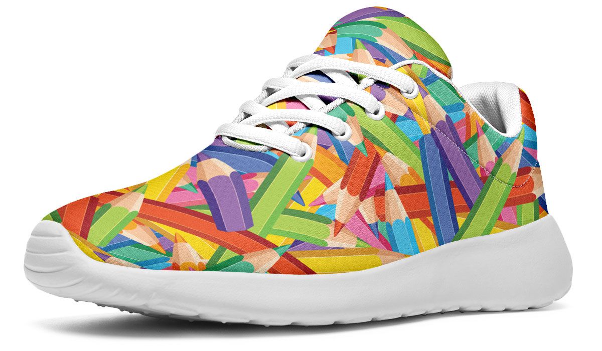 Colorful Pencils Athletic Sneakers