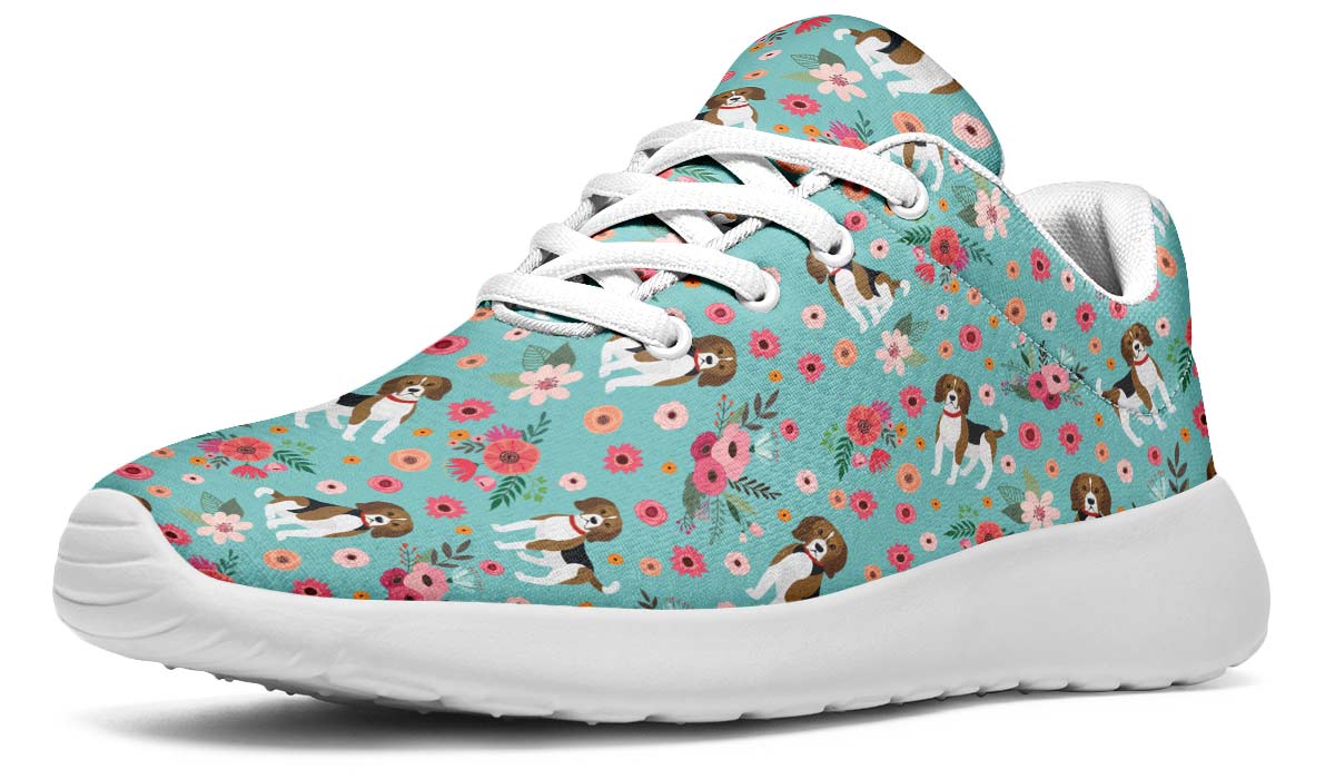 Cute Beagle Flower Sneakers
