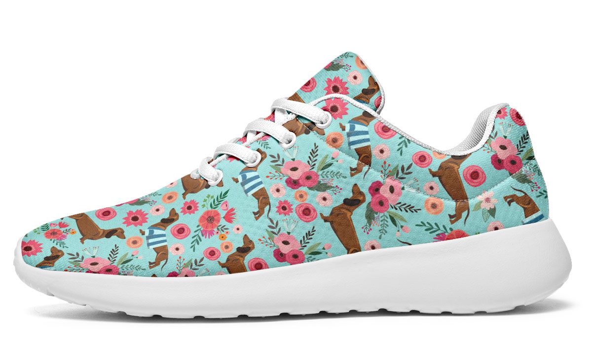 Dachshund Flower Sneakers