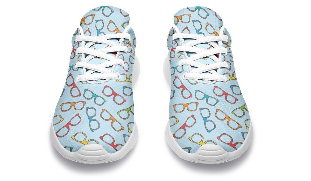 Eye Glasses Pattern Blue Sneakers