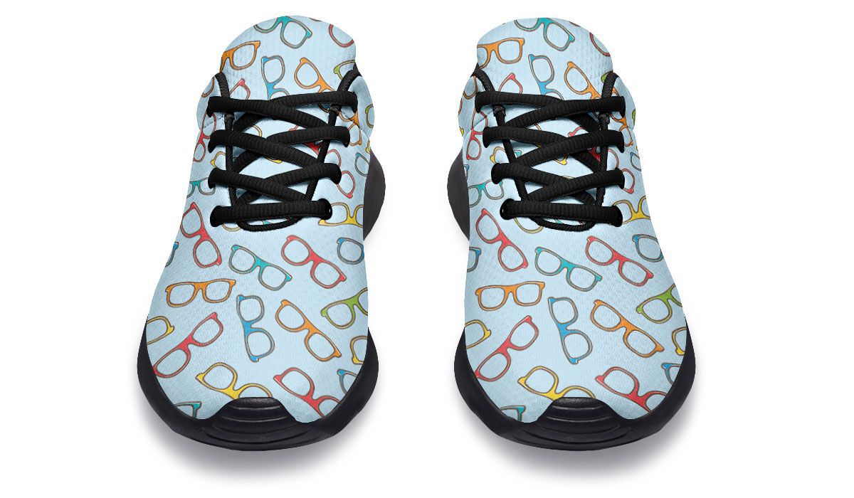 Eye Glasses Pattern Blue Sneakers