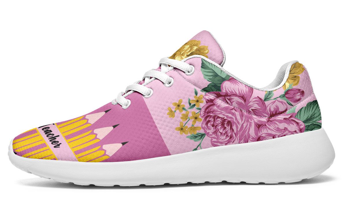 Floral Best Teacher Sneakers