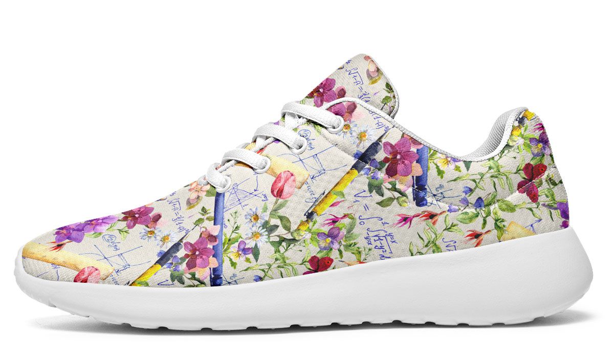 Floral Math Athletic Sneakers