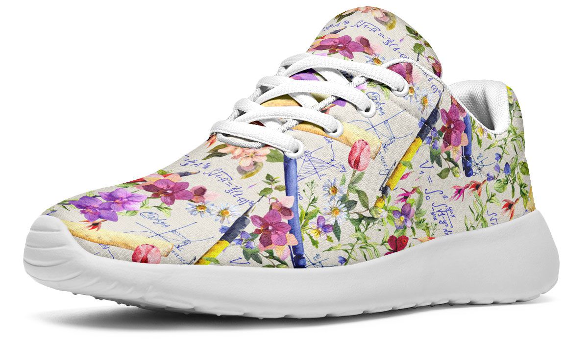 Floral Math Athletic Sneakers