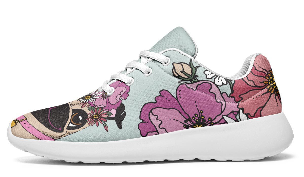Floral Pug Sneakers