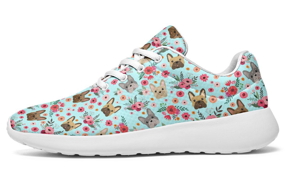 French Bulldog Flower Athletic Sneakers