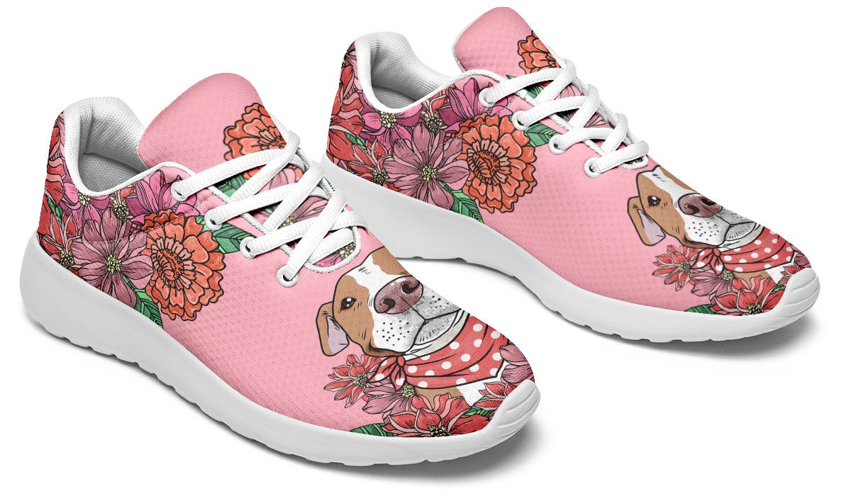 Illustrated Brown Pit Bull Sneakers