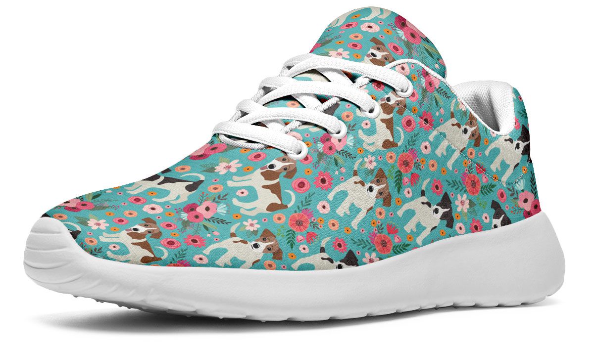 Jack Russell Flower Athletic Sneakers