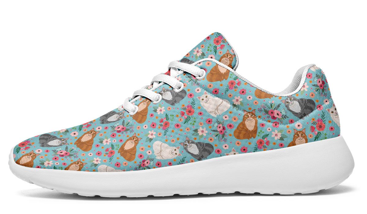 Maine Coon Cat Flower Sneakers